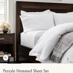 Luxury Percale Hemmed Sheet Set - Crisp White